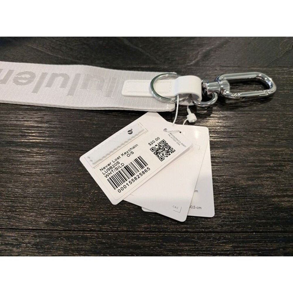 lululemon Never Lost Keychain Brand New White / Silver LU9B20S - Picture 4 of 4